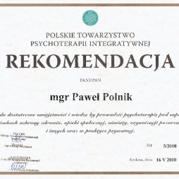 rekomendacja Polskiego towarzystwa Terapii Integratywnej